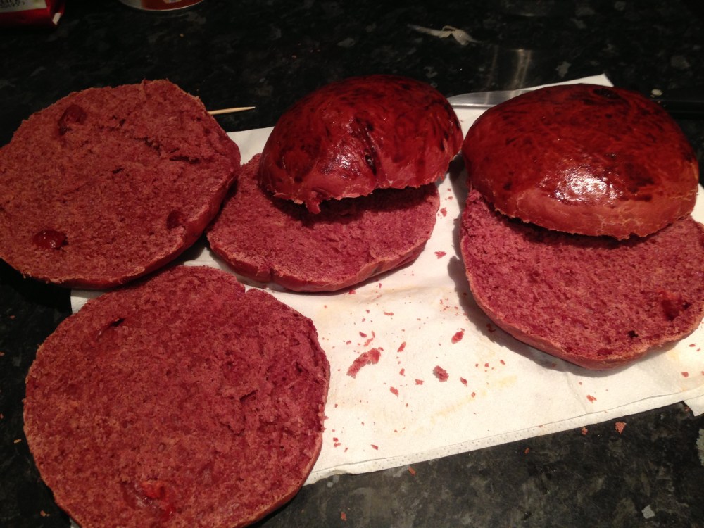 The cranberry, festive-coloured buns