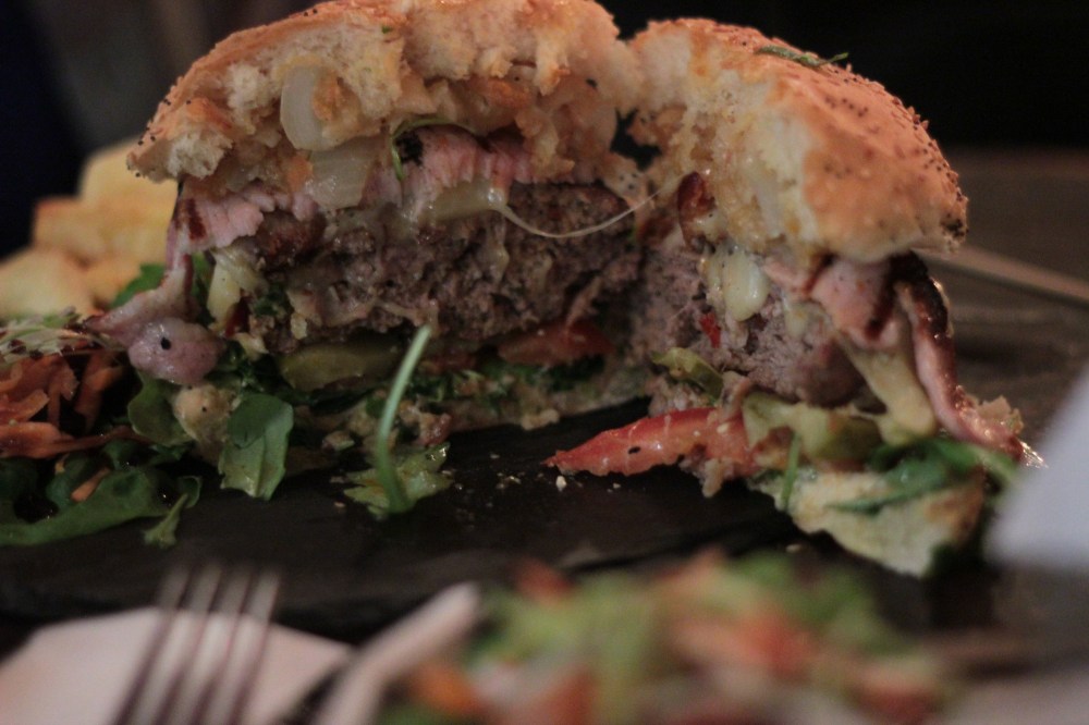 Inside the Chorizo Burger