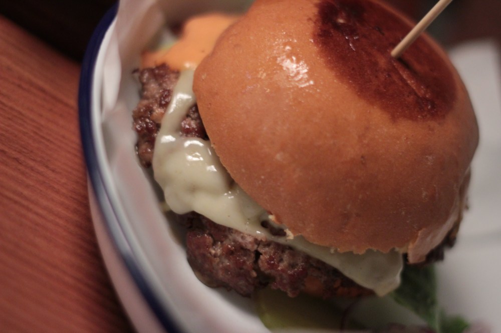 The 'Cheeky Cheeseburger' with that delicious burger sauce flowing out of the bun