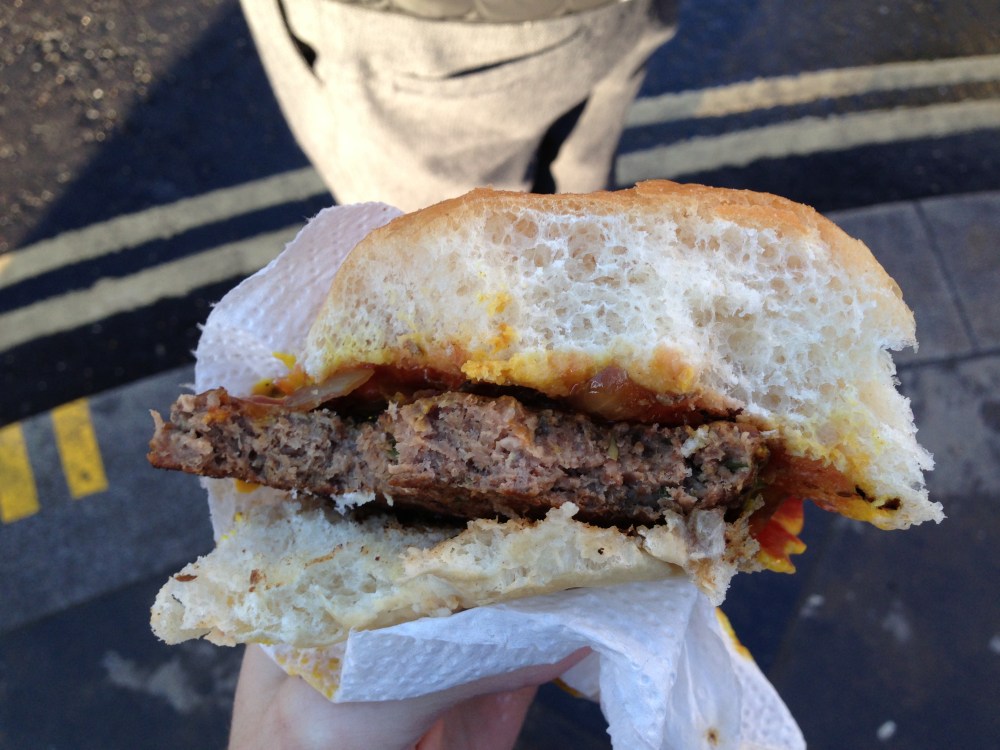 Inside the Angus burger