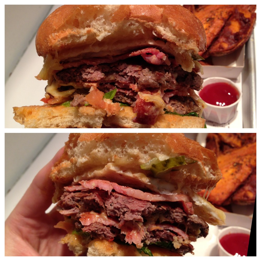 Inside the Double Bacon and Cheese