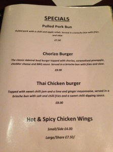 The Specials Menu