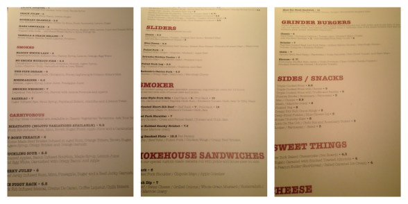 The menu (click to enlarge)