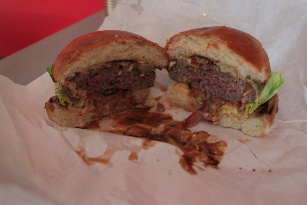 Very well cooked, inside the Smokin' Bacon