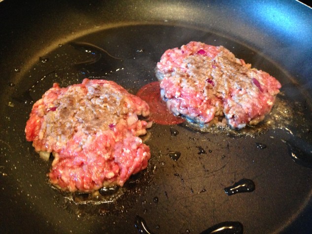 Cooking the patties