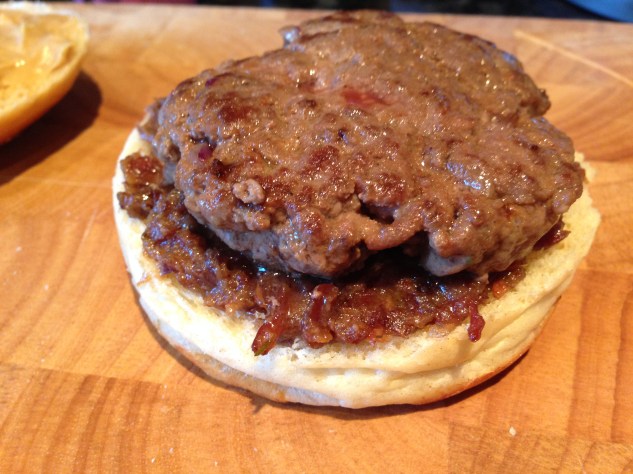 Starting to build the burger.