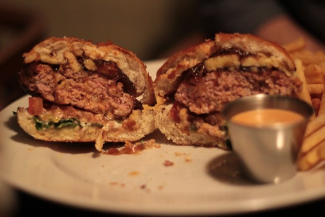 Inside the Pork & Chorizo Burger