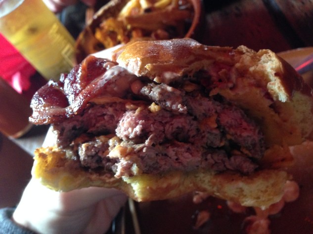 Inside the burger