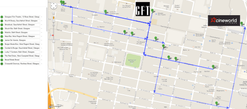 Glasgow Film Festival Burger Map (click to enlarge)