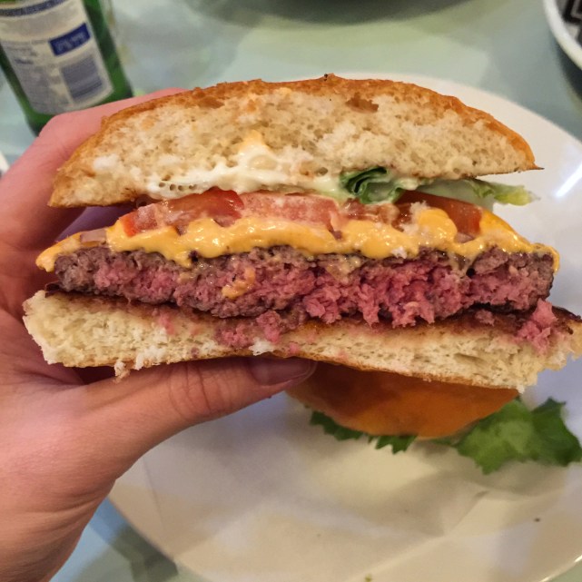 The burger was well cooked but a wee bit under-seasoned.