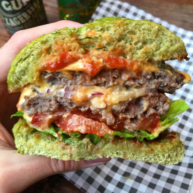 Inside the burger