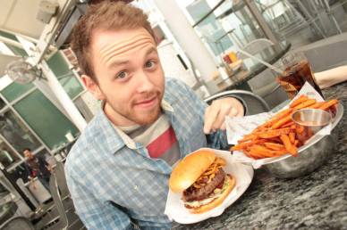 James. And a burger.